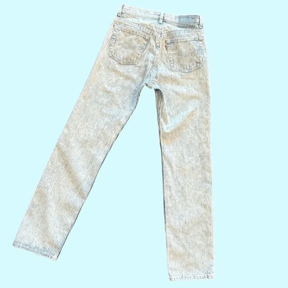 Levis 501 Vintage 80s 29x34 Striped Ghost Wash High Waisted USA